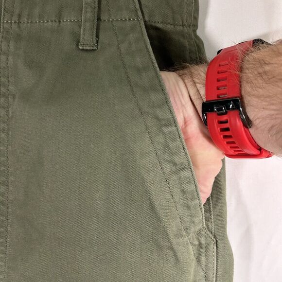 Liverpool Short Skirt Women's 8 Green Denim Pockets Cototn Blend Button Zip - Picture 4 of 7